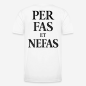 Preview: PER FAS ET NEFAS Regular T-Shirt in weiß mit Rückendruck